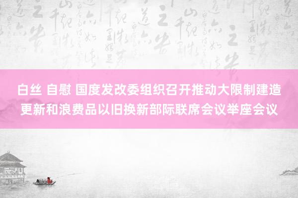 白丝 自慰 国度发改委组织召开推动大限制建造更新和浪费品以旧换新部际联席会议举座会议