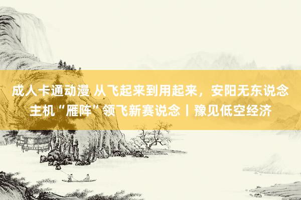 成人卡通动漫 从飞起来到用起来，安阳无东说念主机“雁阵”领飞新赛说念丨豫见低空经济