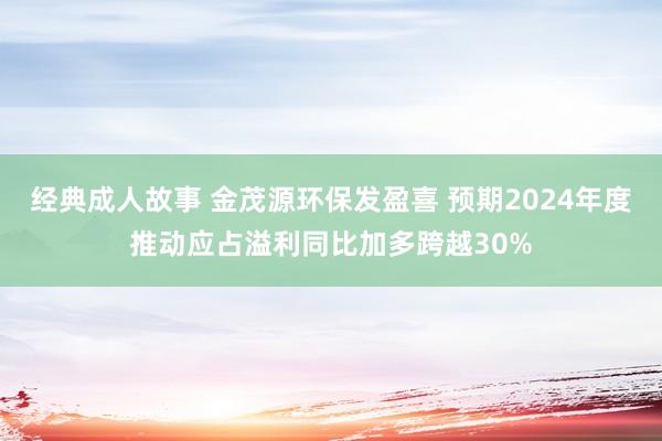 经典成人故事 金茂源环保发盈喜 预期2024年度推动应占溢利同比加多跨越30%